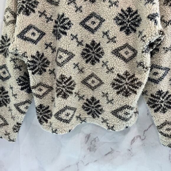 True Grit Womens Small Fleece Snowflake Teddy Sherpa Shirt Jacket Vtg Shacket - Picture 7 of 11
